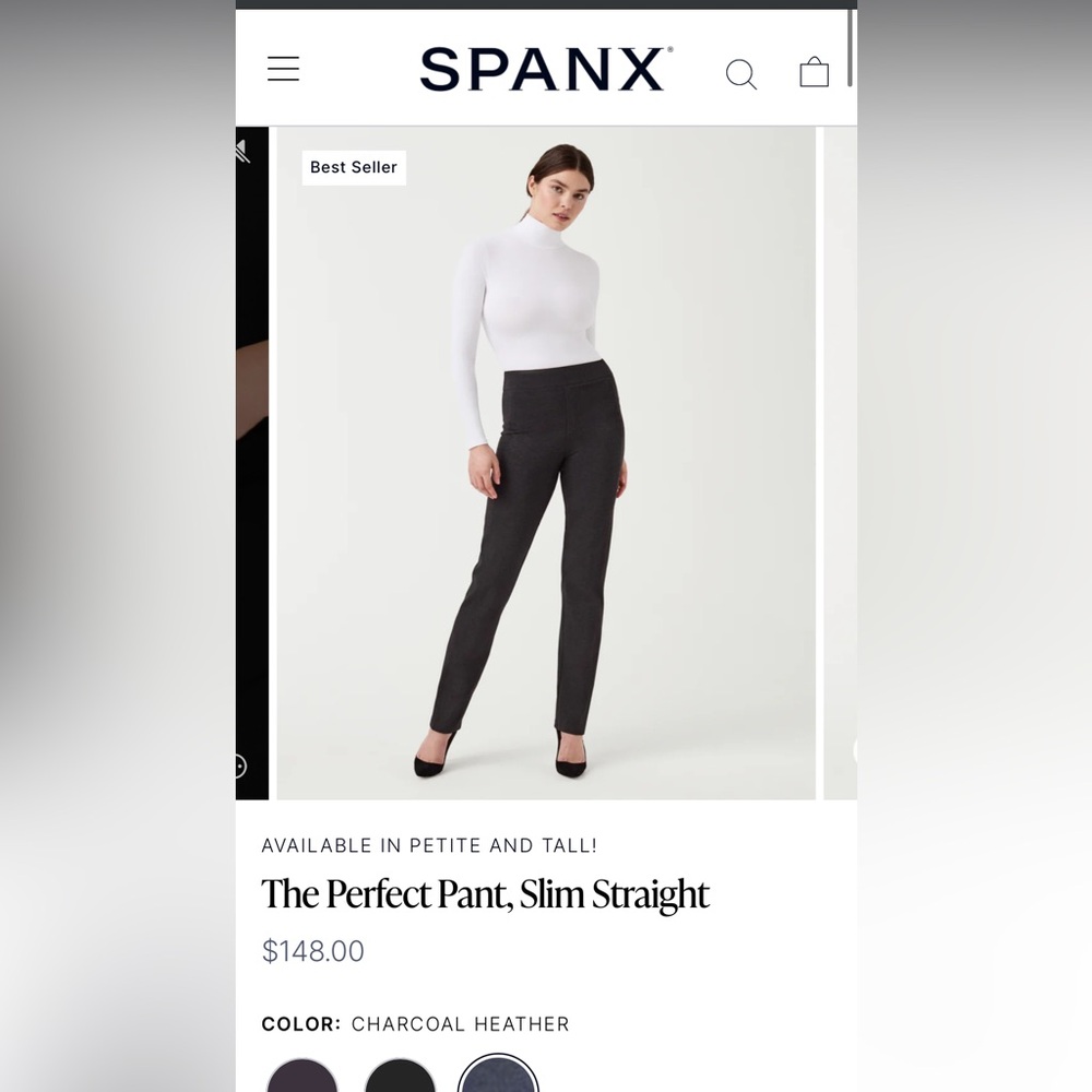 SPANX The perfect pant- slim straight - charcoal heather